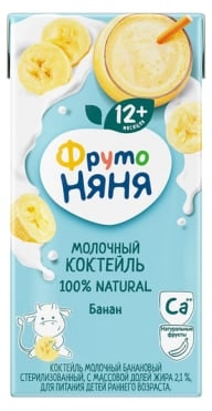 ФрутоНяня Молочный коктейль банан