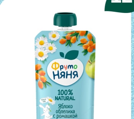 пюре из яблок, облепихи и ромашки