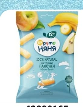 ФрутоНяня Кукурузные палочки с яблоком и бананом