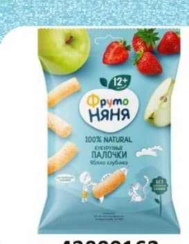 ФрутоНяня Кукурузные палочки с яблоком и клубникой