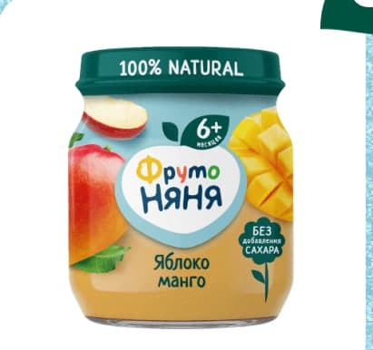 Пюре из яблок и манго